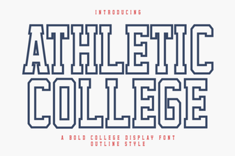 Athletic College Outline Font for Dynamic Design Projects
